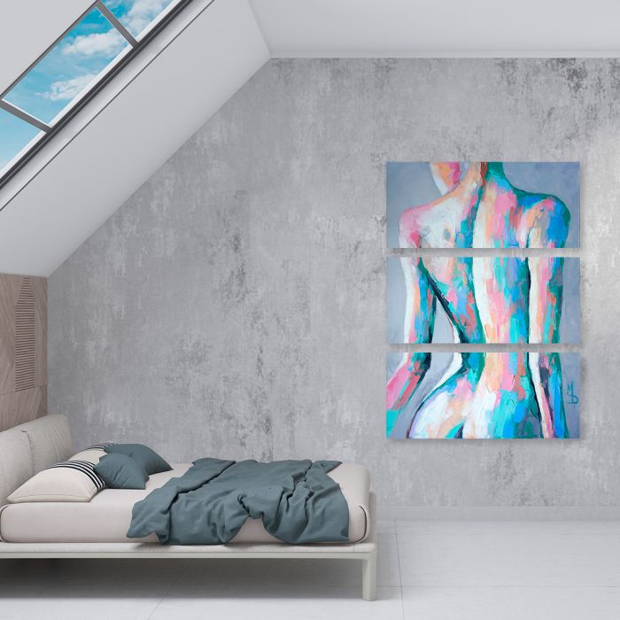 Модульні картини на стіну Поп-арт жіноча спина абстракція