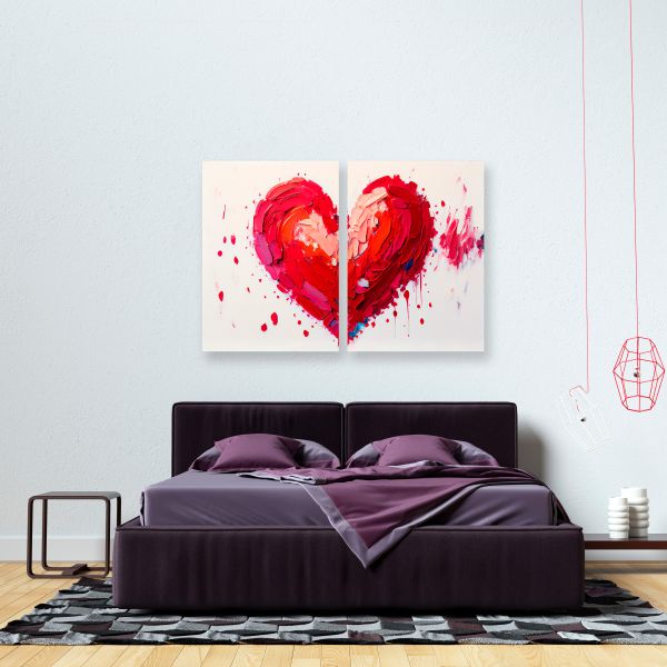 Модульні картини на стіну Серце абстракція Модульні картини на стіну Серце абстракція