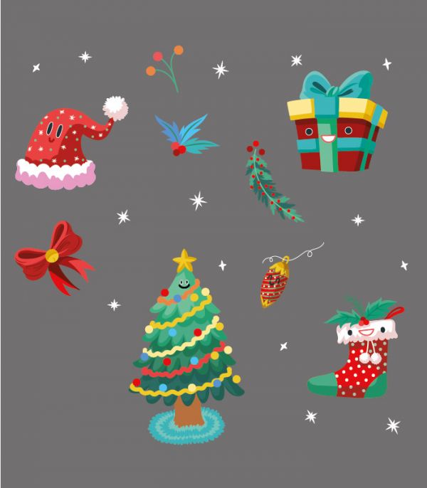 Новорічні наклеки – Різдвяні атрибути