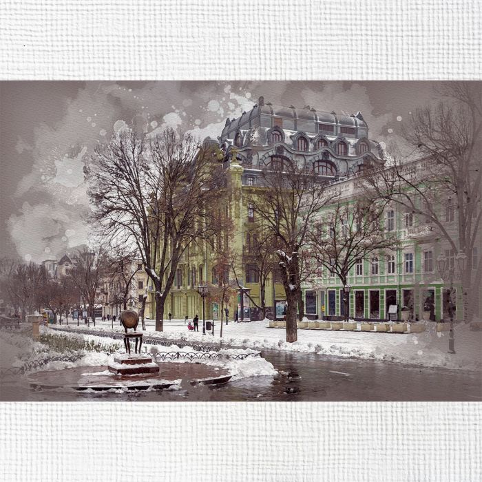 Картина на холсті зима на Деребасівській