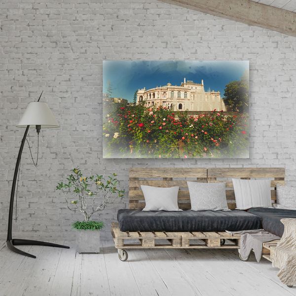 Картина на холсті пейзаж Одеського теарту опери та балету Картина на холсті пейзаж Одеського теарту опери та балету