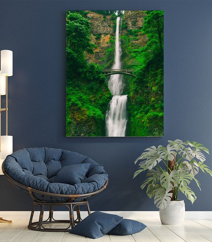 Картина міст та водоспад