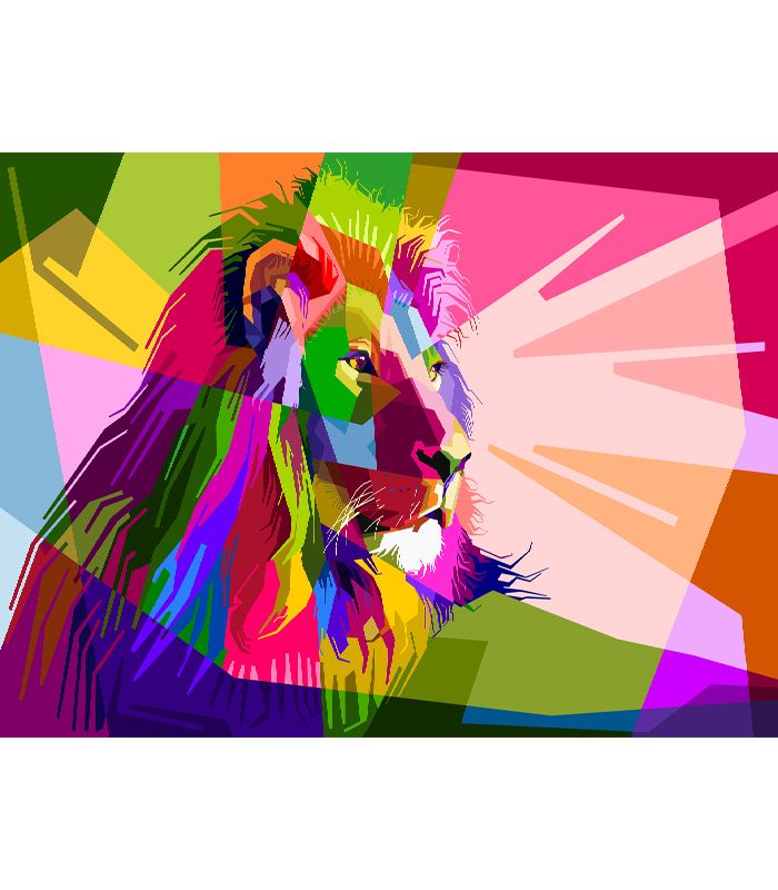 Картина лев в стилі поп-арт