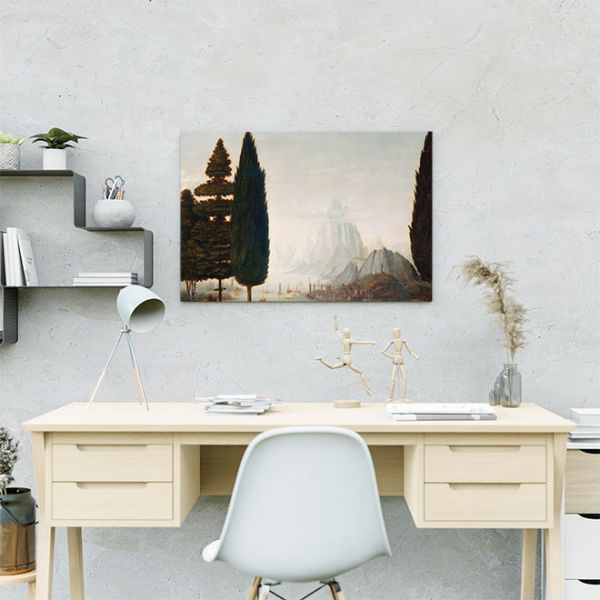 Репродукція гори та дерева Репродукція гори та дерева