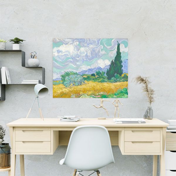 Репродукція пшеничне поле з кіпарисами Репродукція пшеничне поле з кіпарисами