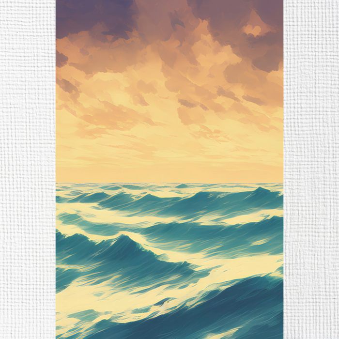 Модульні картини на стіну океанський шторм акварель