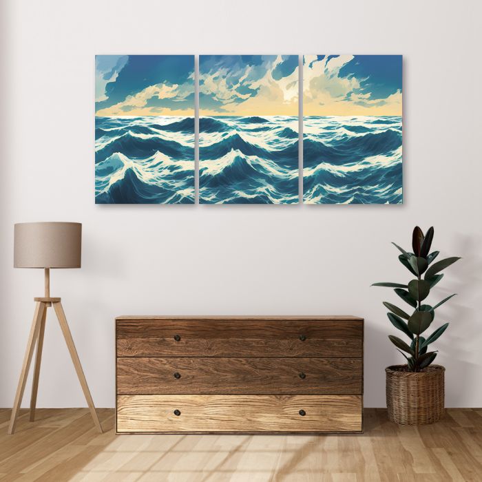 Модульні картини на стіну штормові хвилі океану