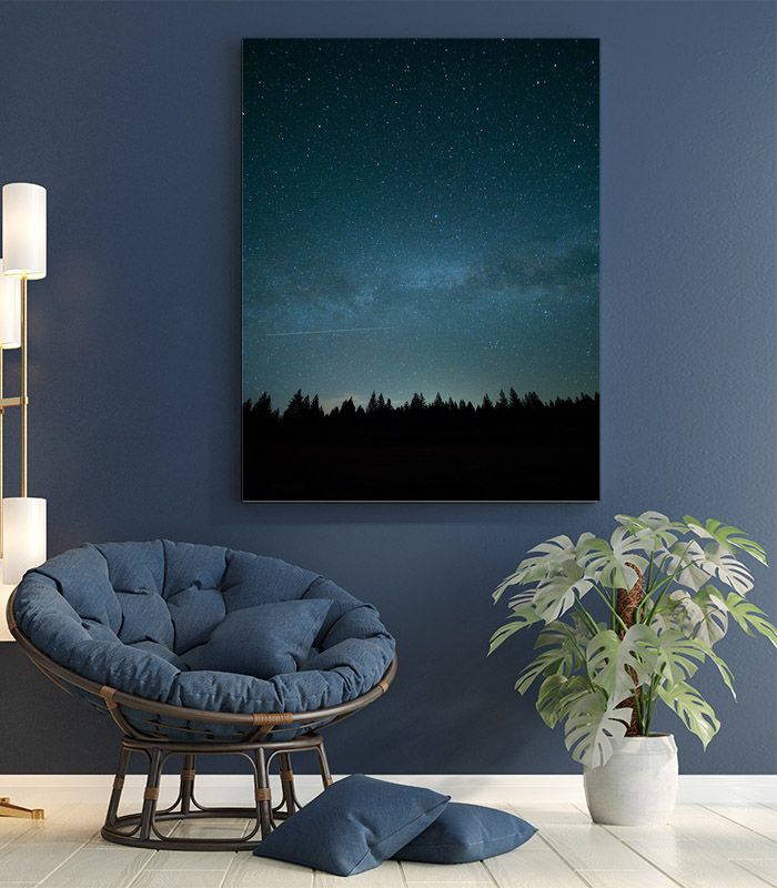 Картина зоряне небо над лісом