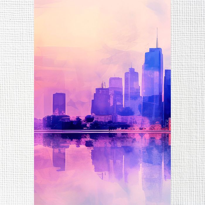 Картина з декількох частин пурпурні хмарочоси Нью-Йорка