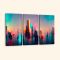 Картина з декількох частин хмарочоси кіберпанк Картина з декількох частин хмарочоси кіберпанк