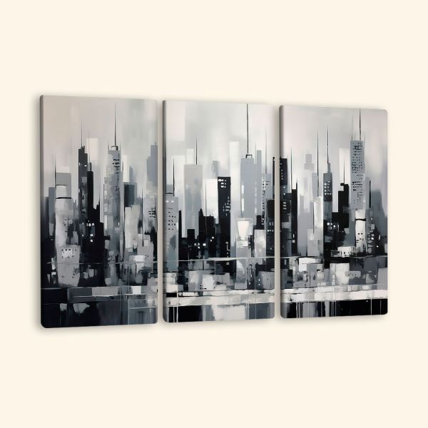 Картина з декількох частин сірі хмарочоси Картина з декількох частин сірі хмарочоси