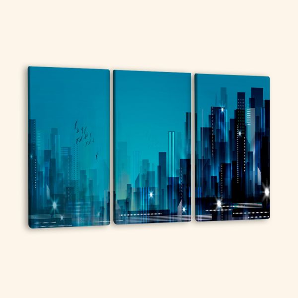 Картина з декількох частин ніч в мегаполісі Картина з декількох частин ніч в мегаполісі
