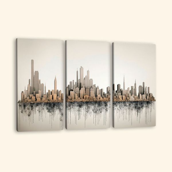 Картина з декількох частин хмарочоси мегаполісу Картина з декількох частин хмарочоси мегаполісу