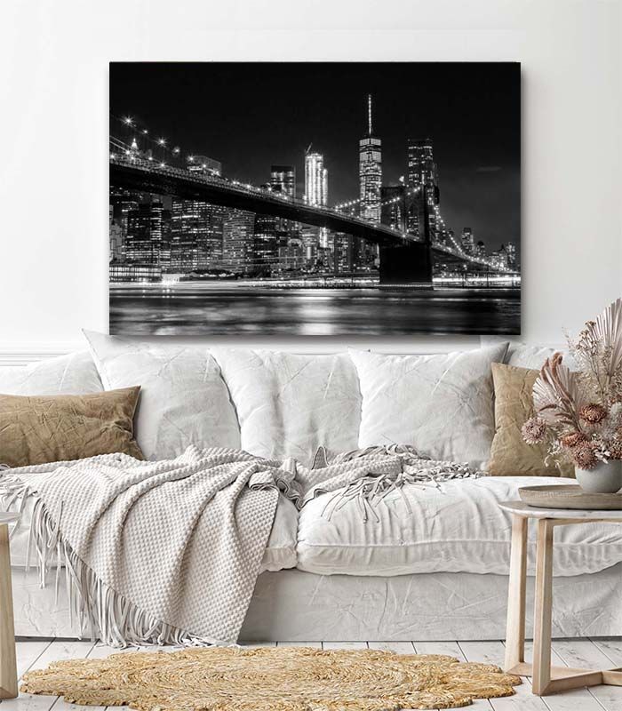 Картина Міст через нічний Нью-Йорк