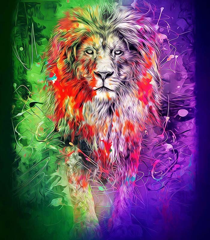 Картина Lion pop art