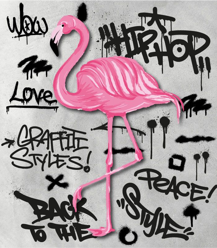 Картина Pink Flamingo pop art