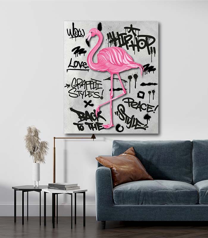 Картина Pink Flamingo pop art