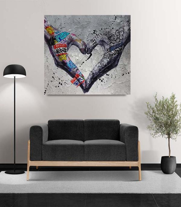 Картина Heart hands pop art Картина Heart hands pop art