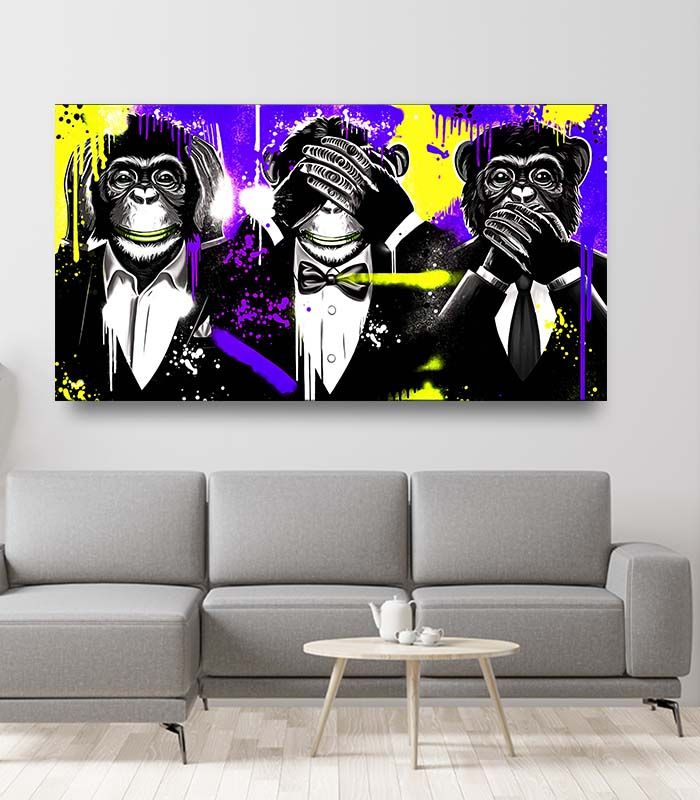 Картина Three monkeys pop art