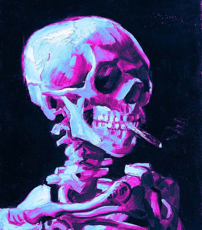 Картина Skeleton smoking