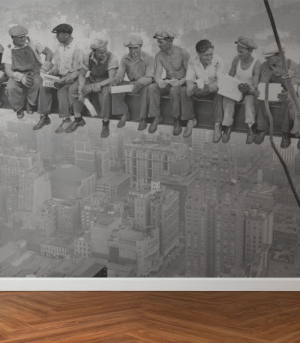 Принт на флізеліні будівельники на висоті