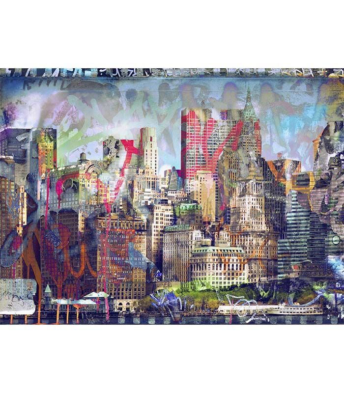Принт на флізеліні будівлі Нью-Йорка поп арт