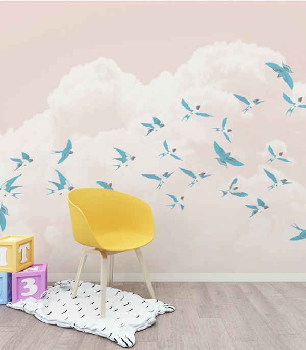 Принт на флізеліні зграя птахів в небі Принт на флізеліні зграя птахів в небі