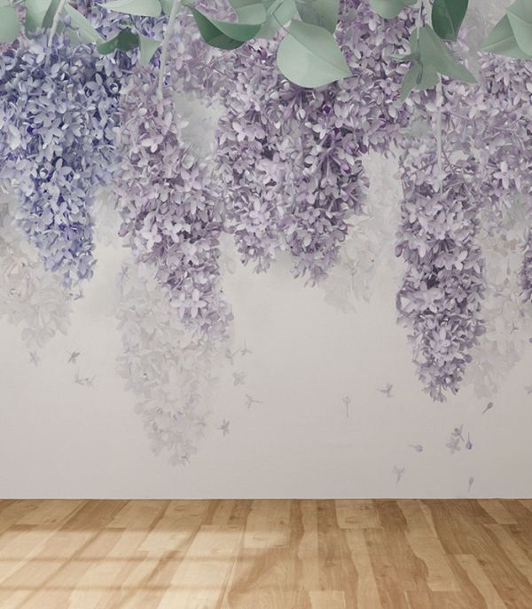 Принт на флізеліні квітки бузка