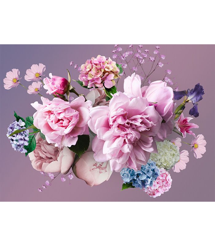 Принт на флізеліні букет рожевих квітів
