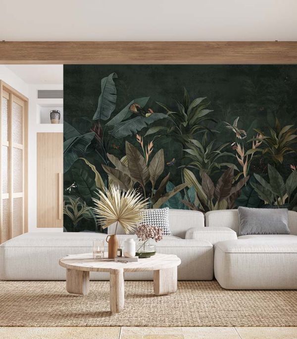 Принт на флізеліні листя папоротнику