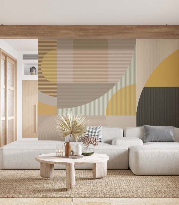 Шпалери на флізеліні з лініями та фігурами Шпалери на флізеліні з лініями та фігурами