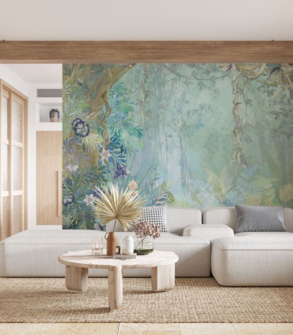 Шпалери на флізеліні з тропічними листями