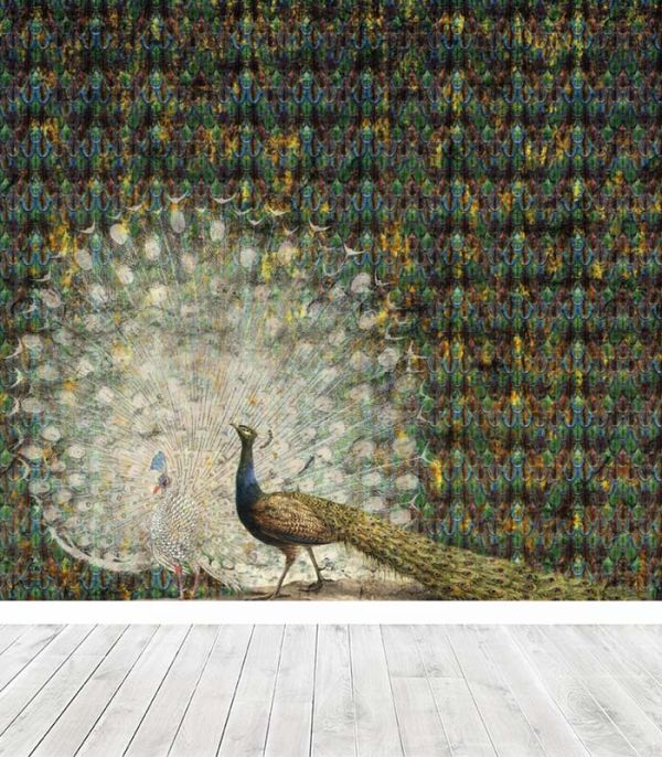 Шпалери на флізеліні з яскравим Павліном