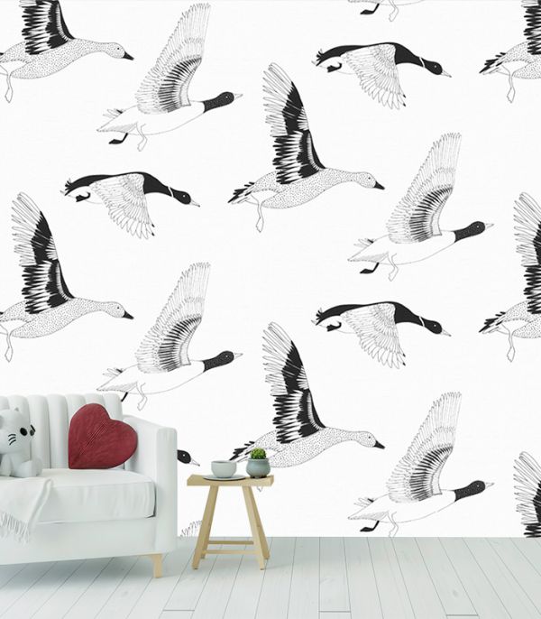 Шпалери на флізеліні з дикими качками Шпалери на флізеліні з дикими качками