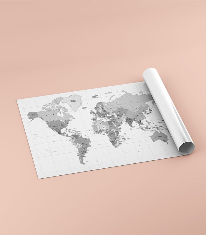 Принт на флізеліні з сучасною картою Світу