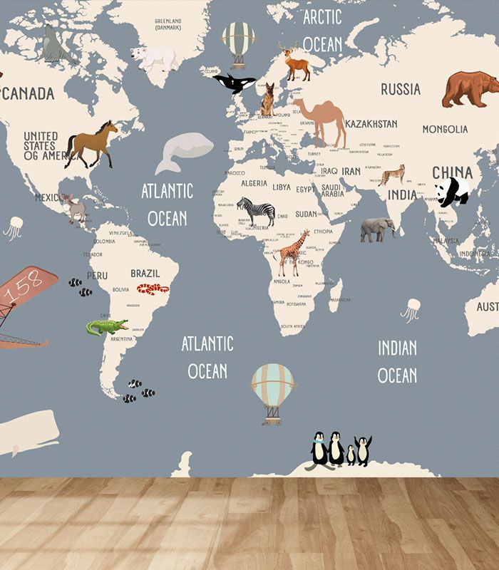 Принт на флізеліні з дизайнерською картою Світу