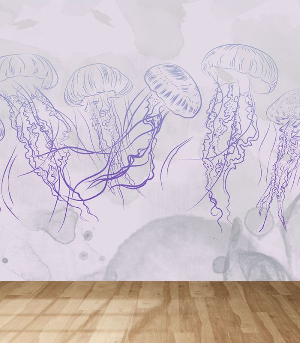 Шпалери на флізеліні з медузами скетч