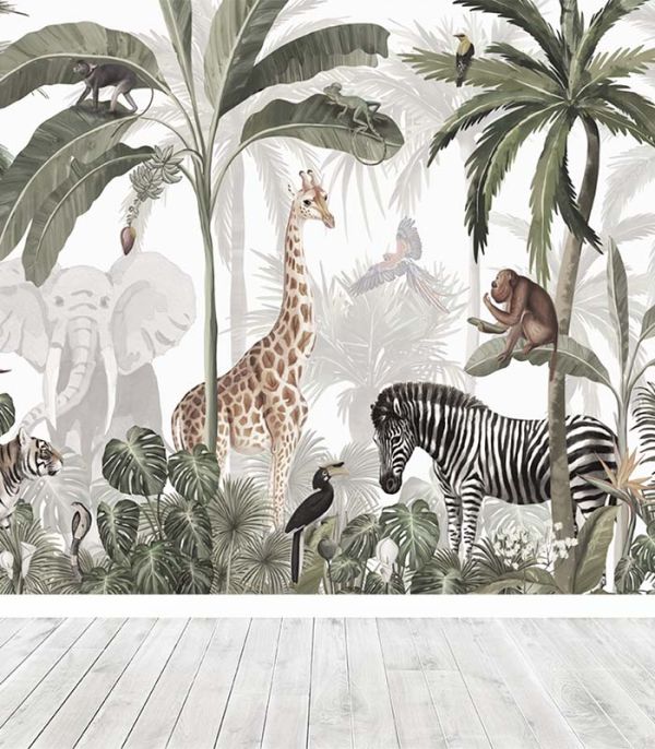 Принт на флізеліні екзотичні тваринки