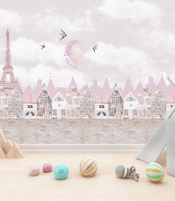 Шпалери на флізеліні з Ейфелевою вежею та будинками скетч Шпалери на флізеліні з Ейфелевою вежею та будинками скетч