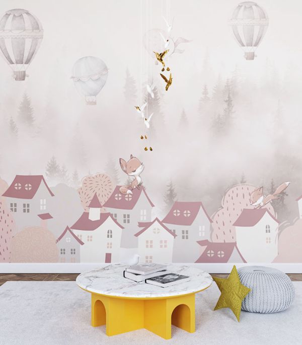 Принт на флізеліні казкові будиночки