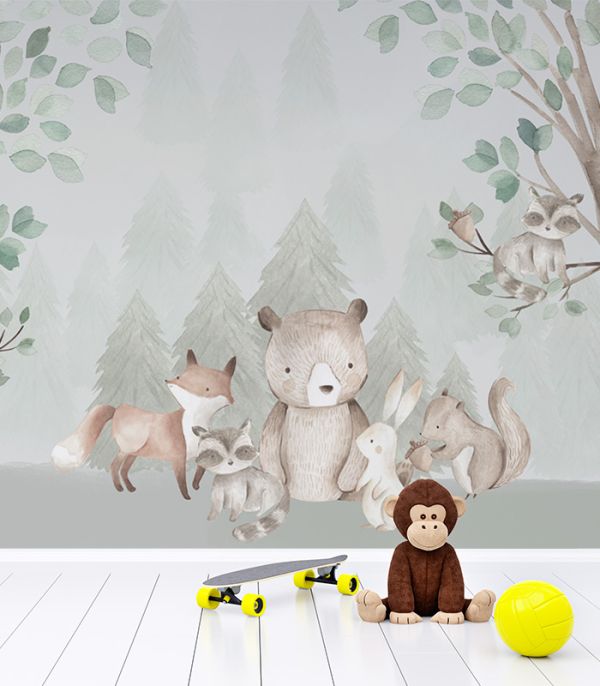 Принт на флізеліні мешканці лісу Принт на флізеліні мешканці лісу