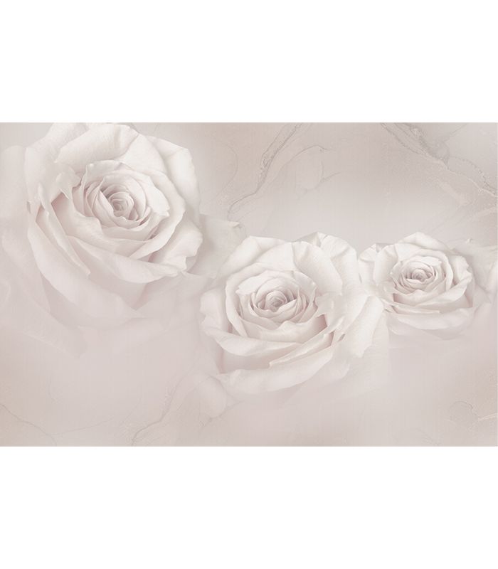Принт на флізеліні білі троянди