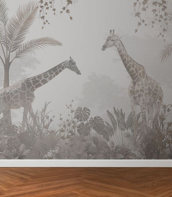 Принт на флізеліні Жирафи в джунглях Принт на флізеліні Жирафи в джунглях