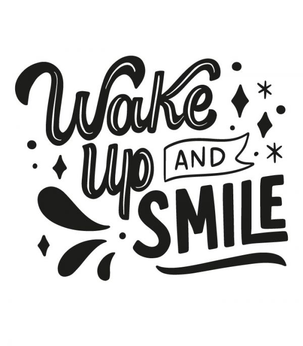 Наклейка надпис – Wake up and smile