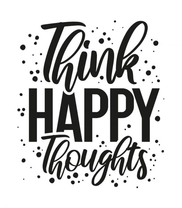 Текстова наклейка на стіну – Think happy Текстова наклейка на стіну – Think happy