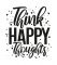Текстова наклейка на стіну – Think happy